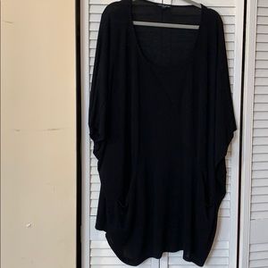 Black Cable & Gauge Poncho / Cover Up